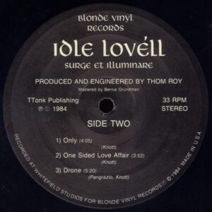 Idle Lovell - Surge et Illuminare vinyl side 2